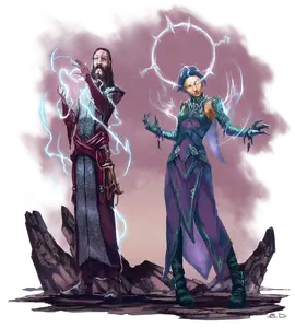 Official art of Remnant cultist and chosen, by&nbsp; from , p. 252