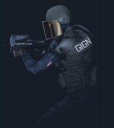 A Counter-Terrorist holding a P90.