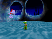 Croc battling Chumly