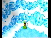 Croc being transported by the sparkling stars