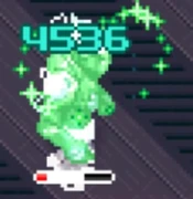 A Tense Security Brute receiving the healing buff.