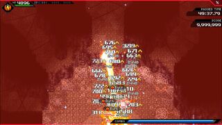 Lea firing Flare Burn! to the enemies