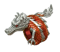 Silver Red Dragon Ring