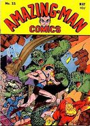 Cover of Amazing Man Comics 22 (May, 1941).Art by Paul Gustavson.