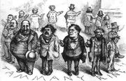 Thomas Nast depicts the Tweed Ring: "Who stole the people's money?" / "'Twas him