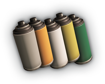 Pack 6 Paint Containers Colors | 3D Model Collection