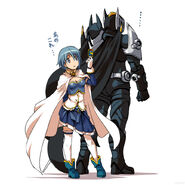 Sayaka standing with her familiar