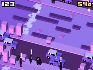 Framed encountering three black men.