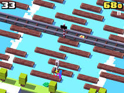 Can anyone explain why there's chocolate river when I'm playing as the chicken? : r/CrossyRoad