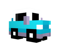 The model of a blue car in Crossy Road