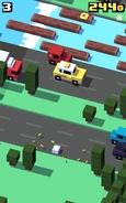 Fish 'n Chips crossing a road