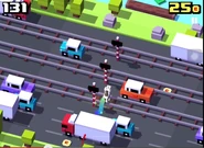 Railroads can be used as temporary safety on busy roads.