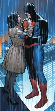 Billy as Superman with Lois Lane.