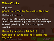 Upgrade on Bench Tooltip
