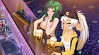 Cassie drinking with Alice.