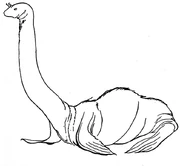 Heuvelmans believed that his long-necked sea serpent (Megalotaria longicollis) could explain some grootslang sightings (Monique Watteau).