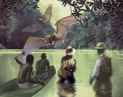 Sanderson's encounter with the olitiau, as drawn by William Rebsamen.