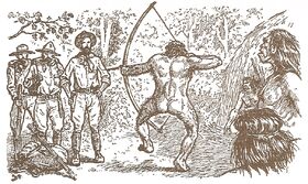 The maricoxi encounter as depicted in Exploration Fawcett.
