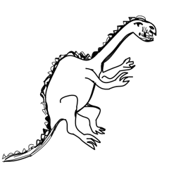 An eyewitness drawing of a New Britain neodinosaur.
