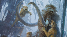 R169 457x256 11725 Hunting in winter 2d fantasy mammoth picture image digital art