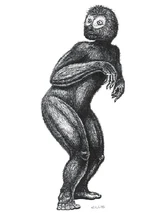 Artist's rendition sketch of skunk ape by Matt Ellis