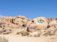 Painted boulder in the Alabama Hills, just outside Lone Pine, CA