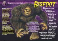 A Bigfoot card from the Weird N Wild trading card series