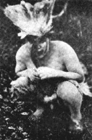 Mwono costume used in a theater play in Puerto natales.