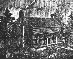 An artist's sketching of the Bell home, originally published in 1894