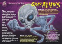 (Front) A Grey Alien from Weird N Wild "Monsters of the Mind" - Card 36