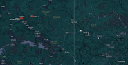 Map of the general area of Fairbanks, Alaska, and its proximity to Partridge Creek, Yukon.
