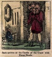 Three-headed Ogre - Jack and the giant, from The history of Jack the giant killer (1830-1835)