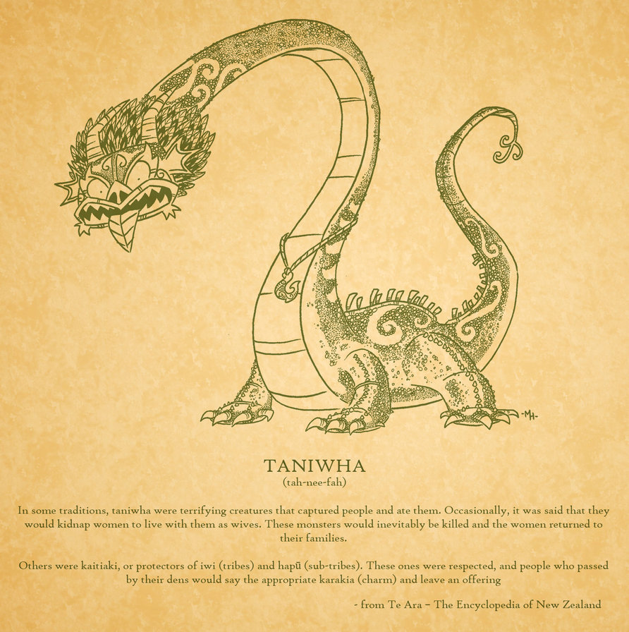 maori drawings taniwha