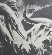 Artwork depicting Migo trying to prey on a hunter.