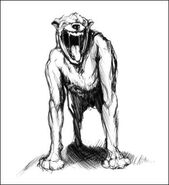 Illustration of the Nandi bear originating from the website cryptid.ru.