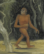 An artist's portrayal of the skunk ape