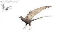 A portrayal of a Basilisk as a highly derived dinosaur-like pterosaur-like lizard called the Basiliskosaurus