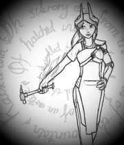 Malifis with her magnificent horns in the middle of a spell. Art drawn by the talented .