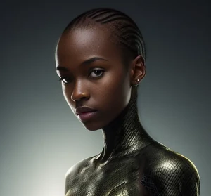 Garafina, snake body not shown. By Rose Bunny, using Artflow.AI.