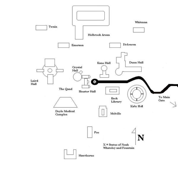 Map of the Whateley campus.