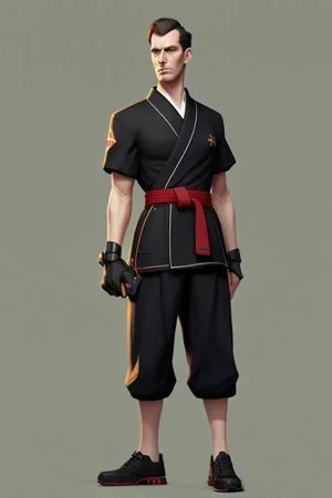 Fitzgibbon ready to show off his rather impressive martial arts skills. AI generated.