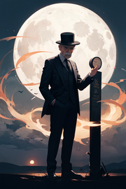 Old Scratch. He's going on a date, so he's in his nicest suit and hat, instead of his usual outfit. By Domoviye, using PixAI