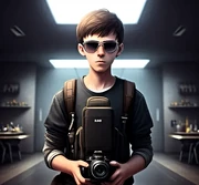 Peeper, who is forced to take his own photos now. By Rosebunny, using artflow.ai