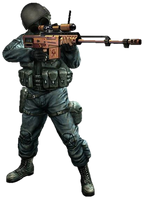 A SAS operative with AI AS50 Pink Gold