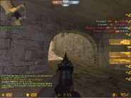 In-game screenshot, bugged aiming model