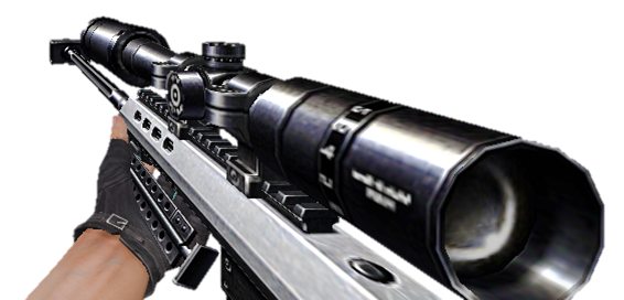 Barrett M95 bolt-action bullpup rifle in caliber .50 BMG: with the