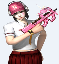 Erika wielding P90 Lapin