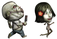 Big head Heavy Zombie and Light Zombie