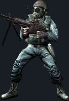 Operative SAS bersenjata dengan sebuah Mk 48