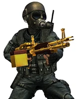 A SAS operative wielding an M60E4 Gold